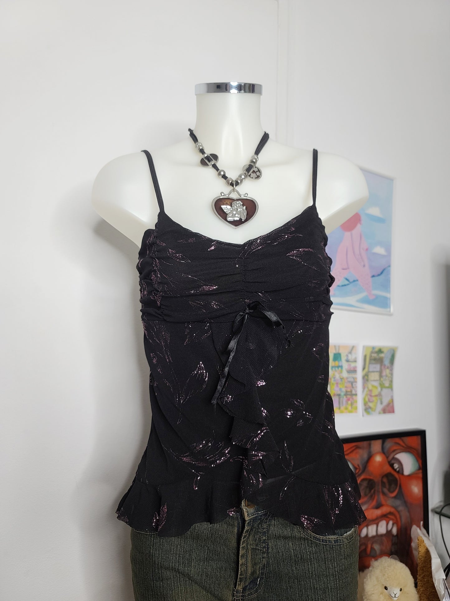 Y2k vintage fairy ruffled top