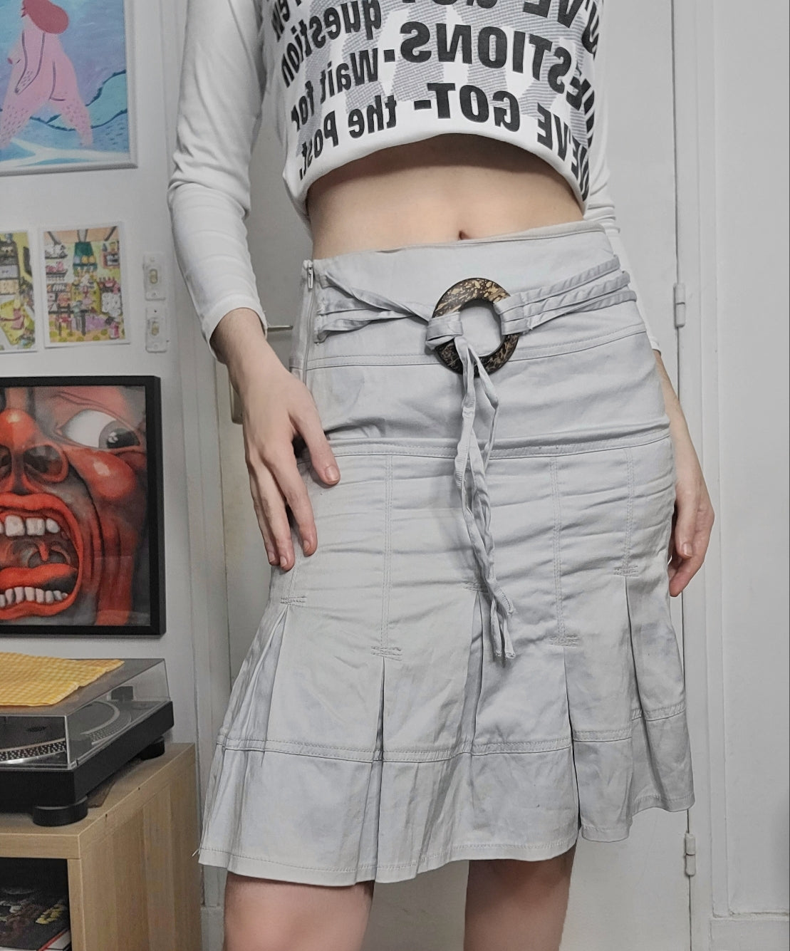 Y2k vintage pleated skirt