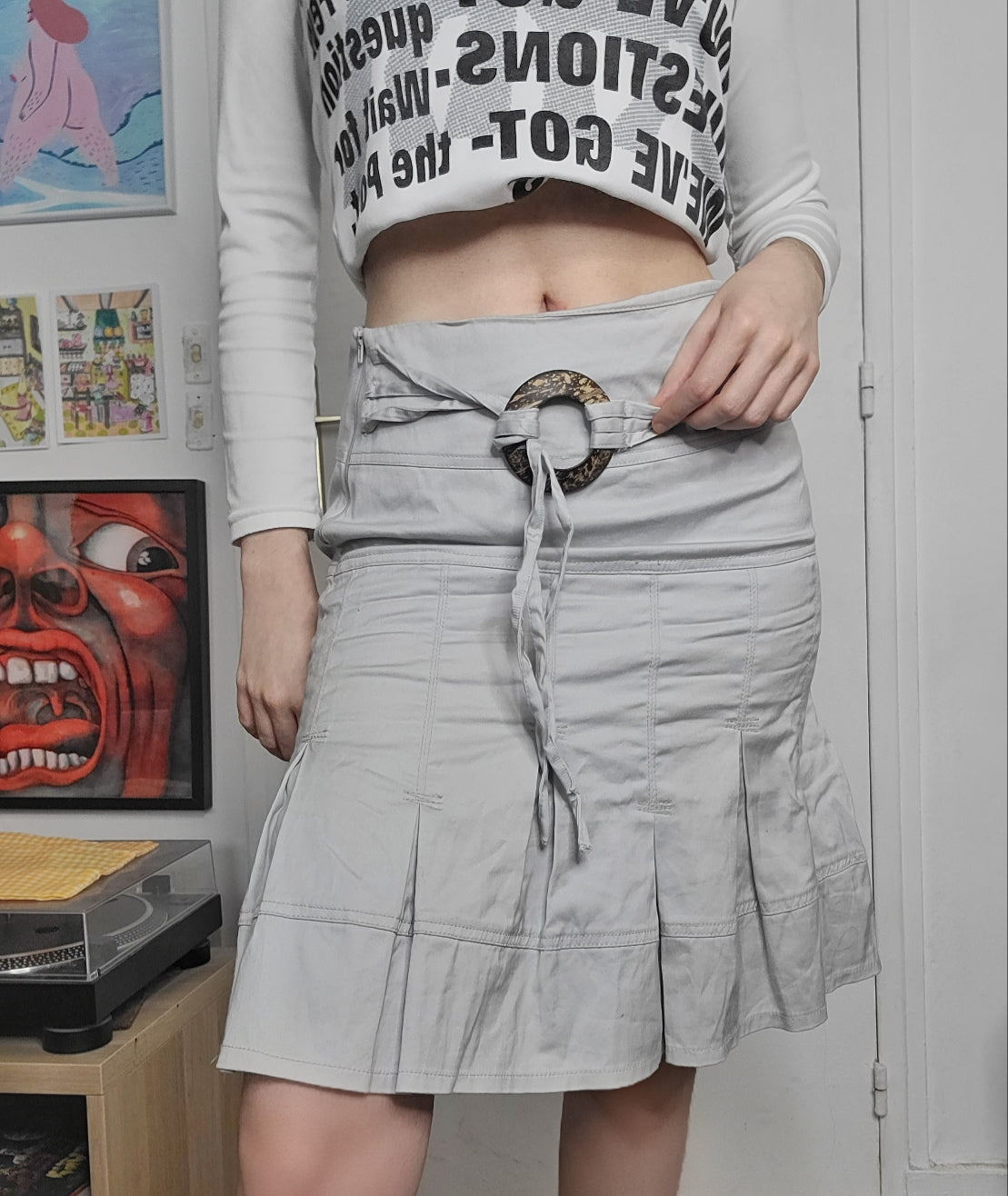 Y2k vintage pleated skirt