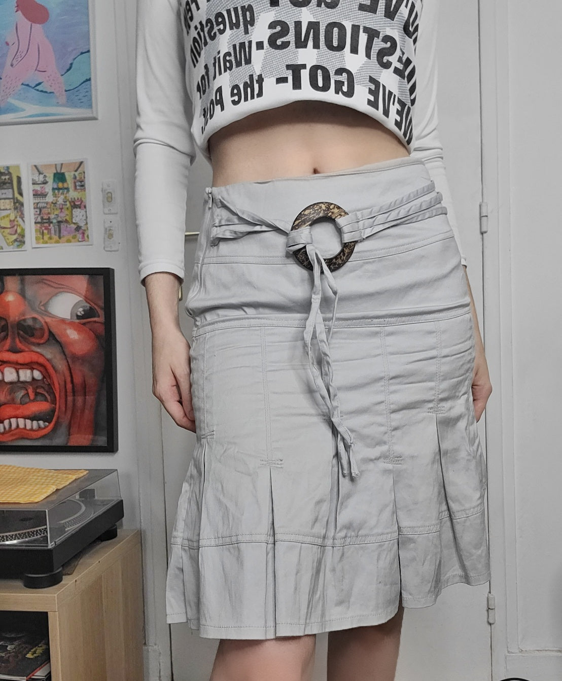 Y2k vintage pleated skirt