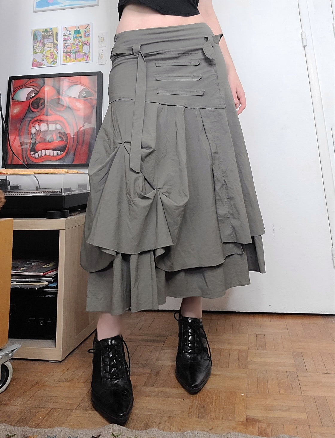 Dystopian khaki maxi skirt