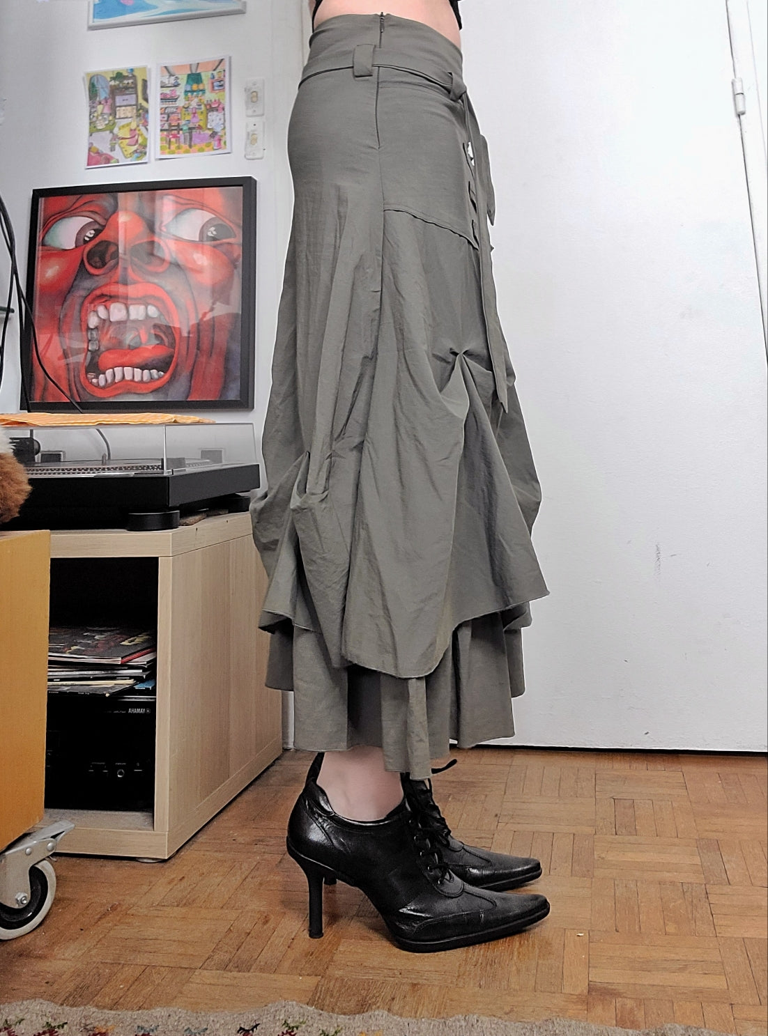 Dystopian khaki maxi skirt