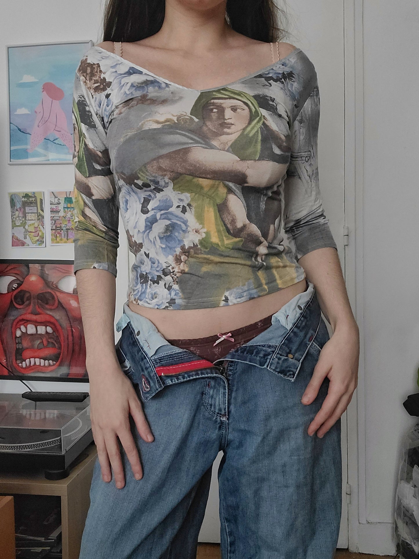 Cybery2k renaissance printed top