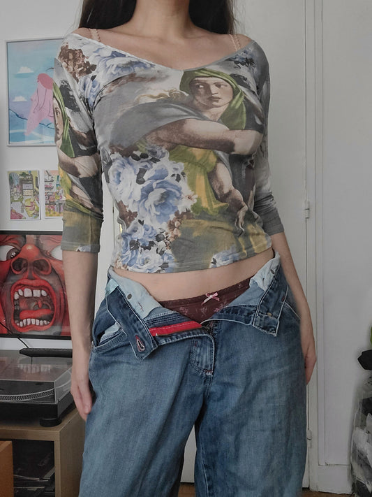 Cybery2k renaissance printed top