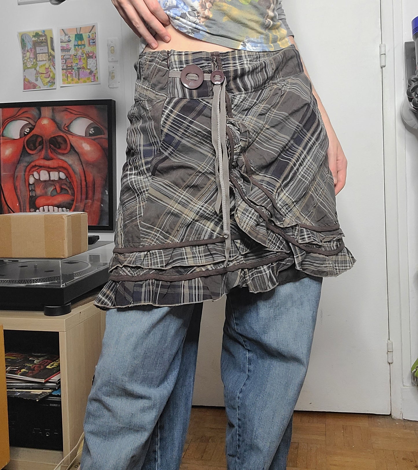 Y2k vintage plaid downtown skirt