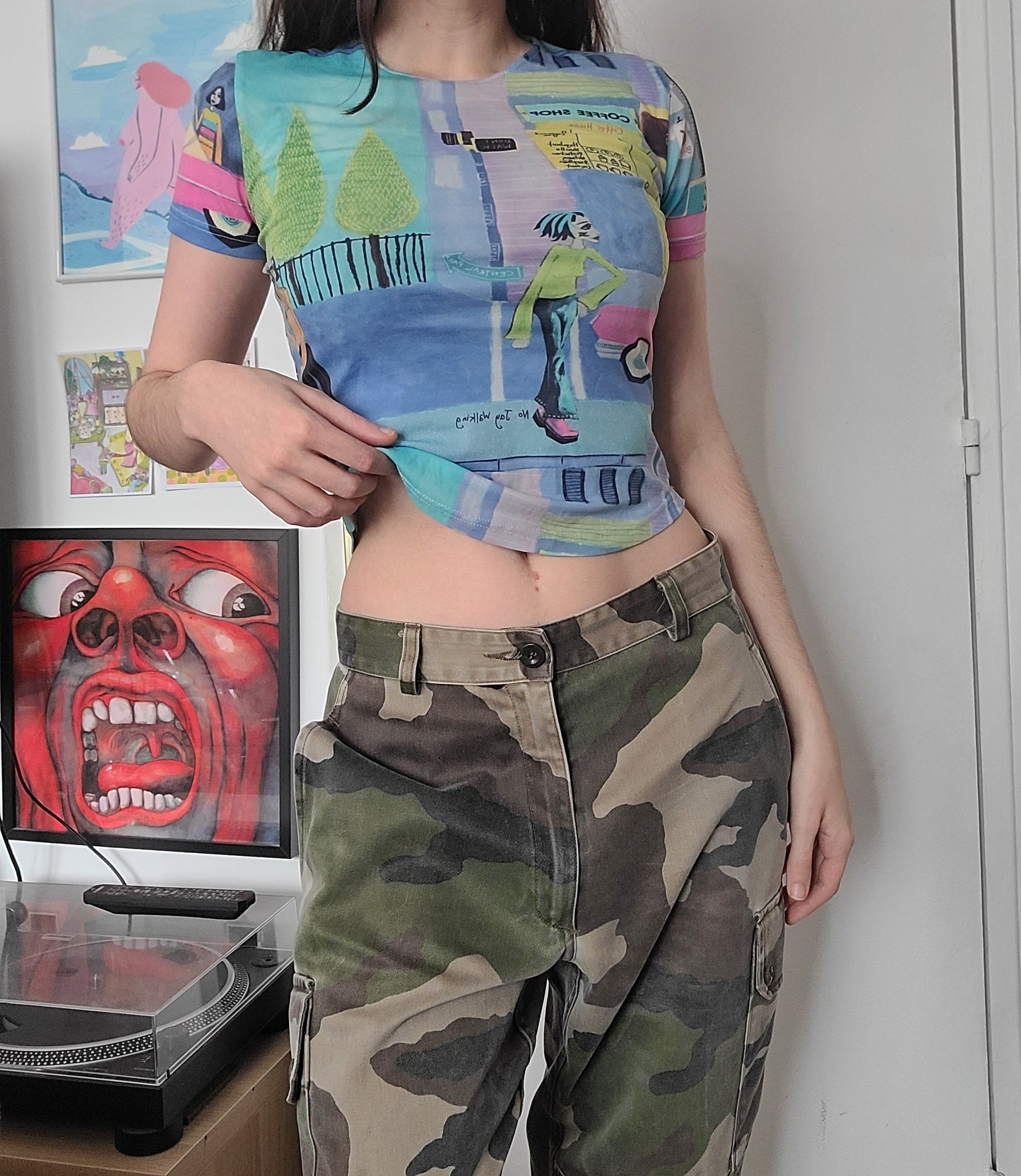 Harajuku New York colorfull 90s top