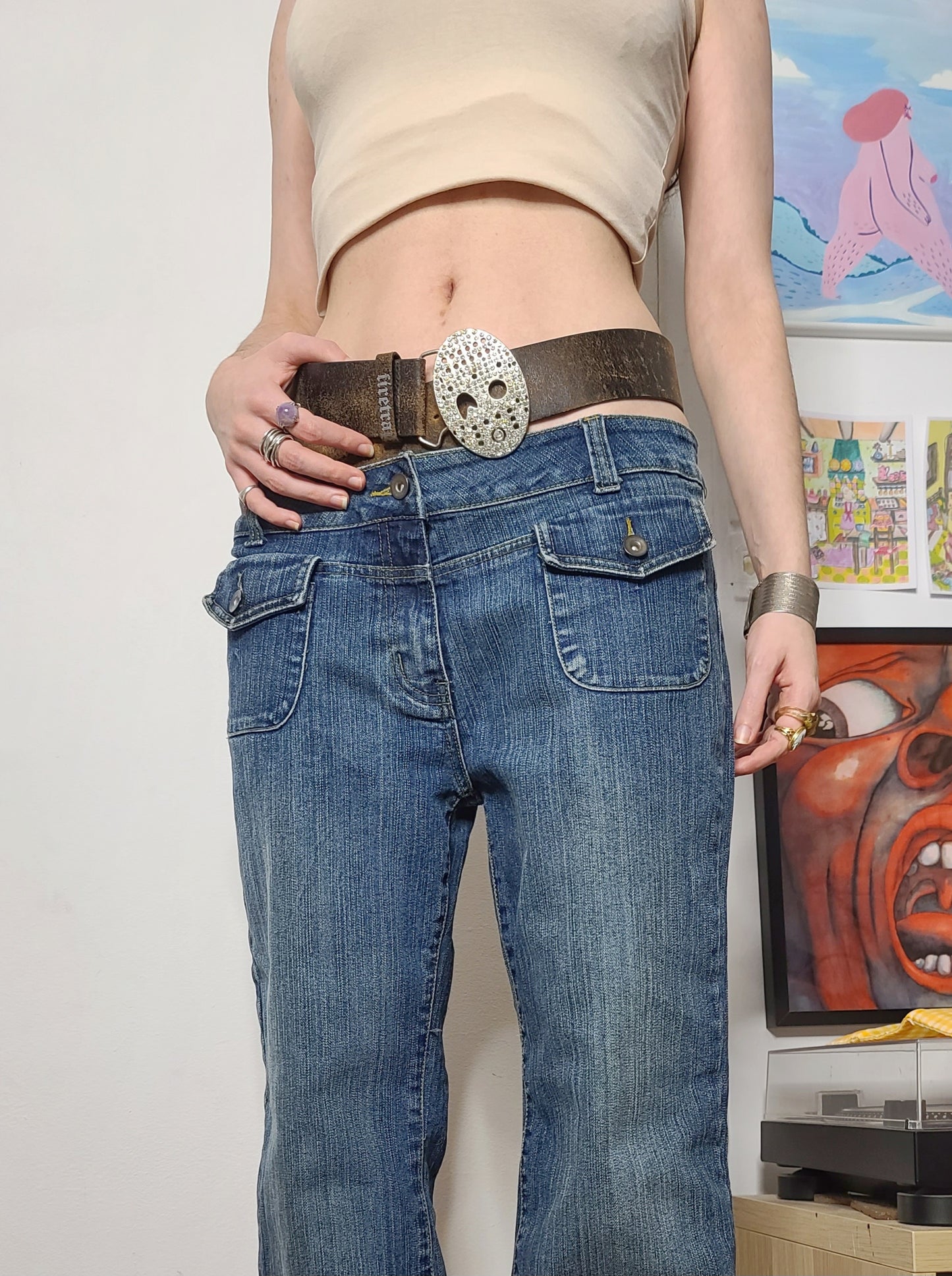 90s biker strass grunge vintage belt