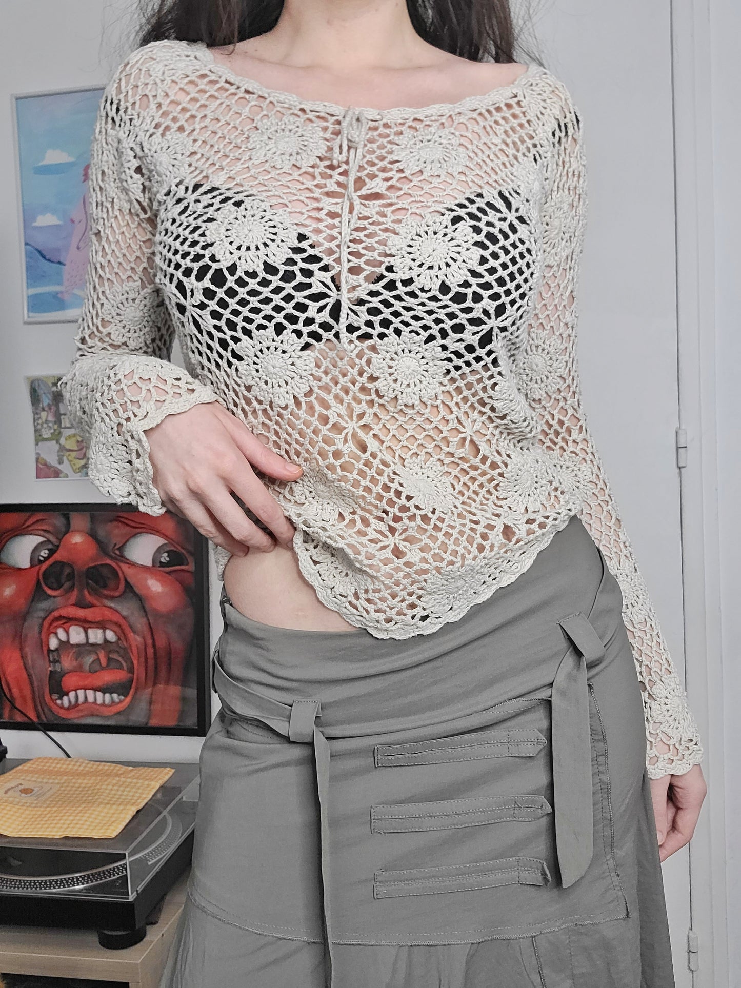 Y2k crochet fairy bohem vintage top