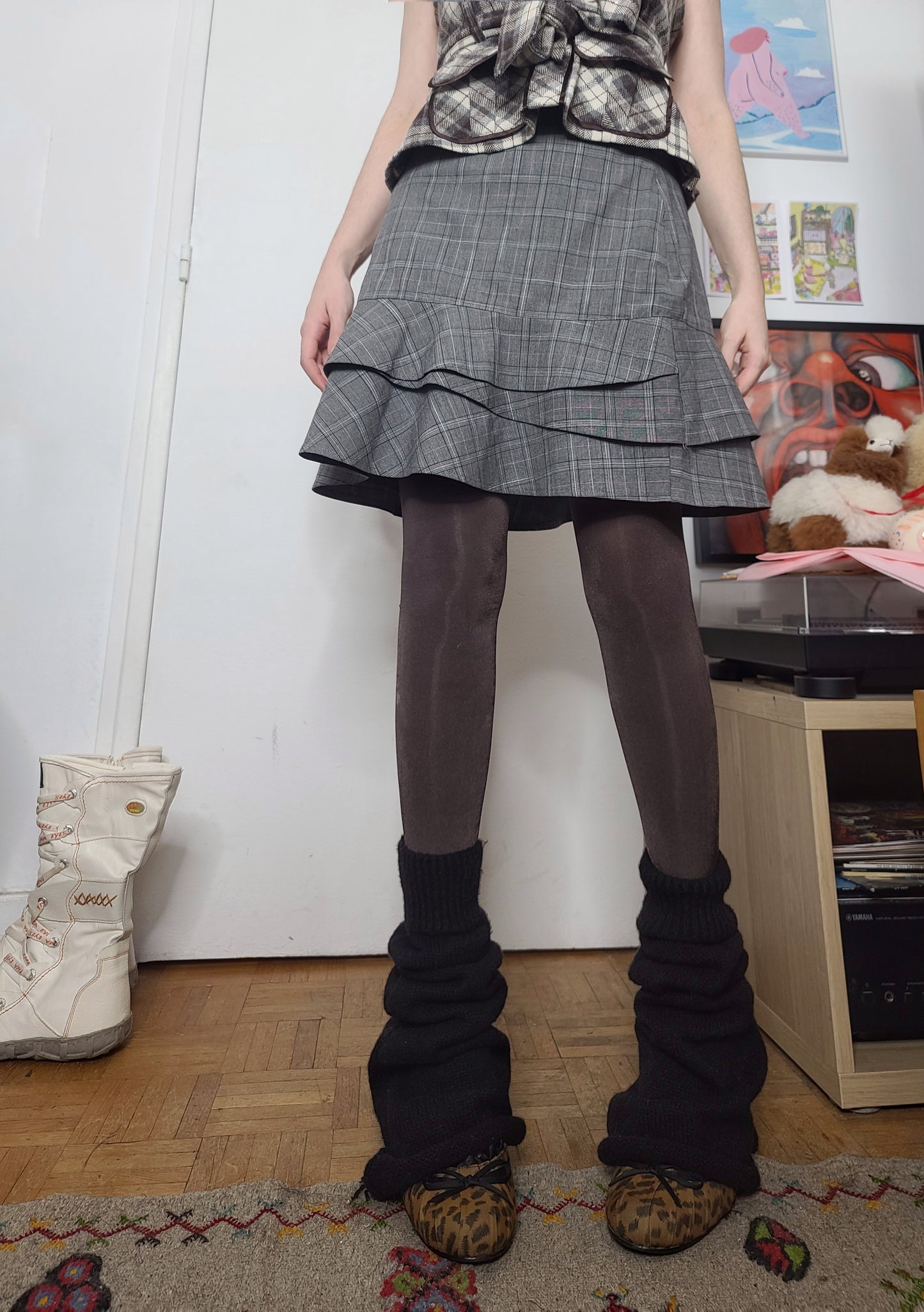 Y2k downtown plaid skirt