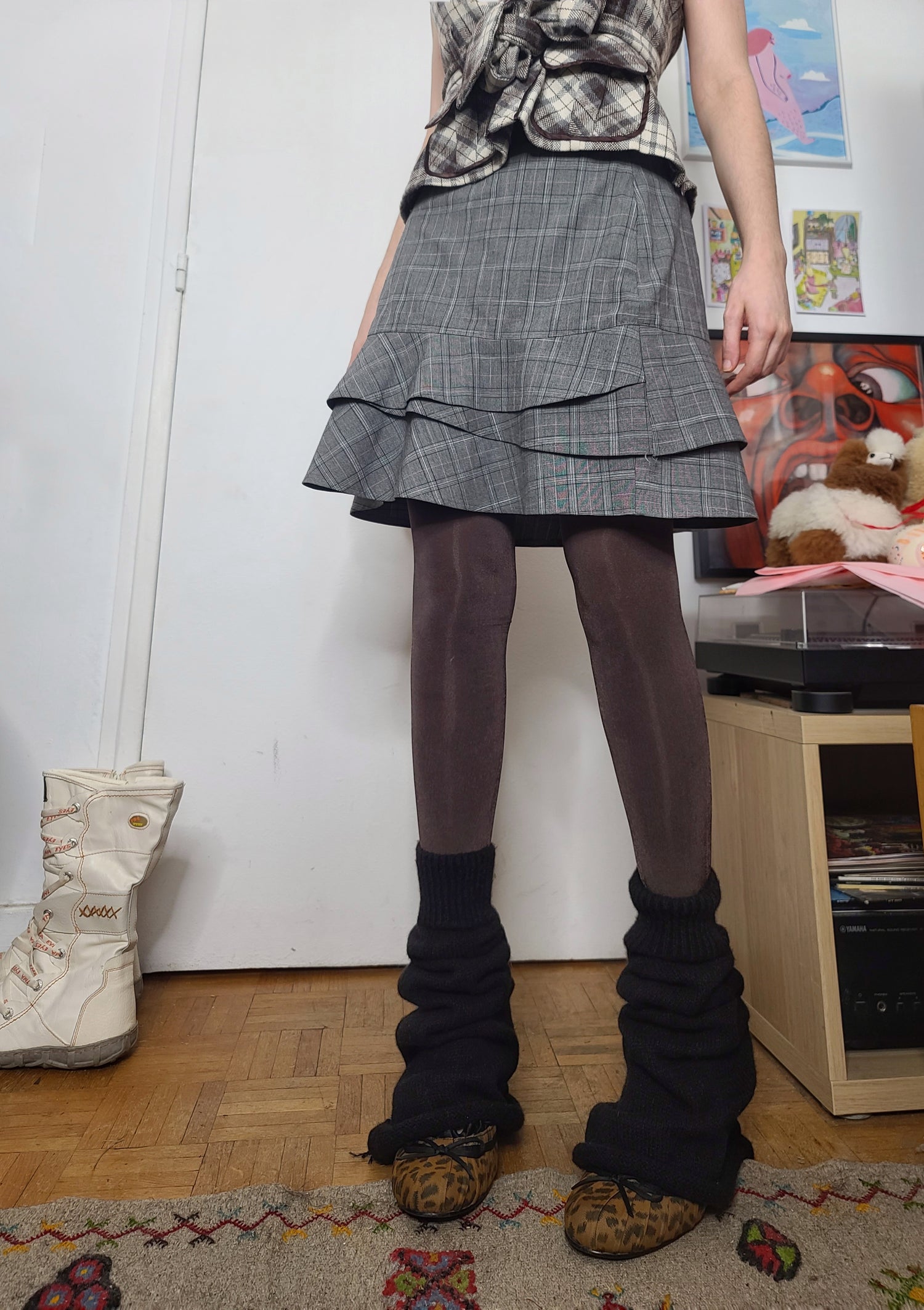 Y2k vintage downtown plaid vintage skirt