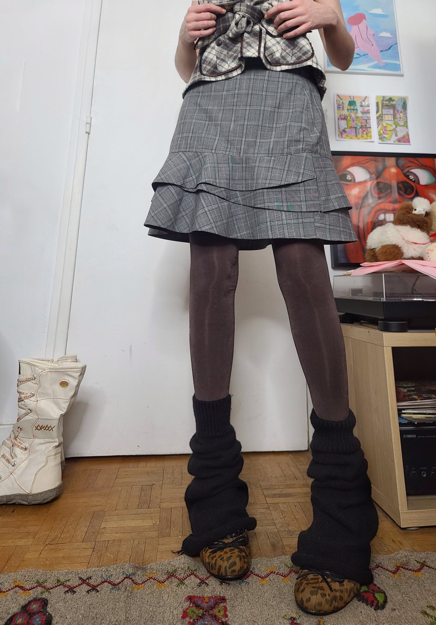 Y2k downtown plaid skirt