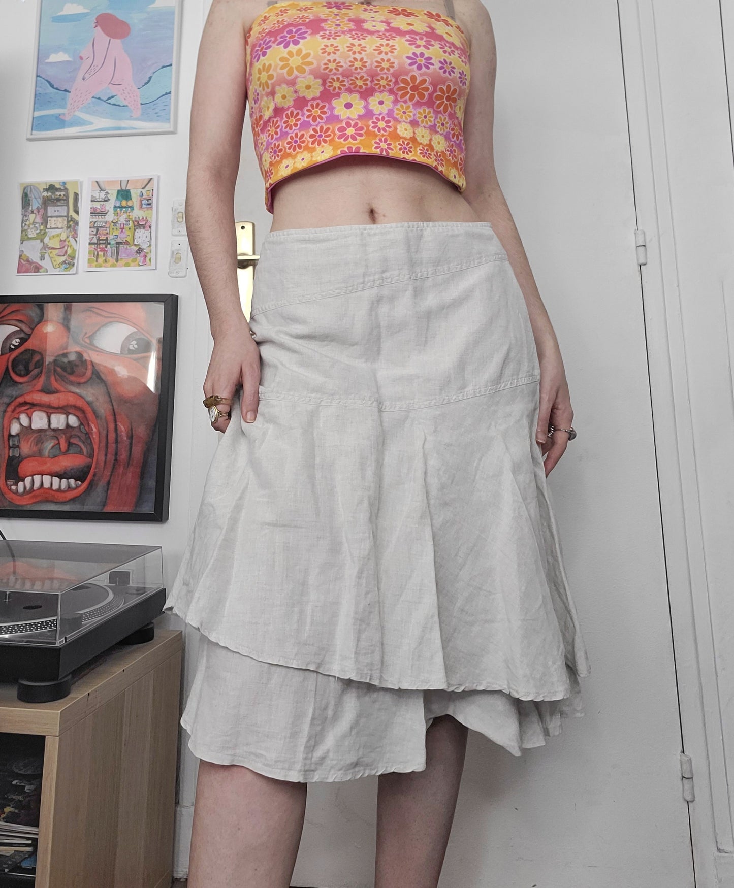 Y2k vintage pleated skirt