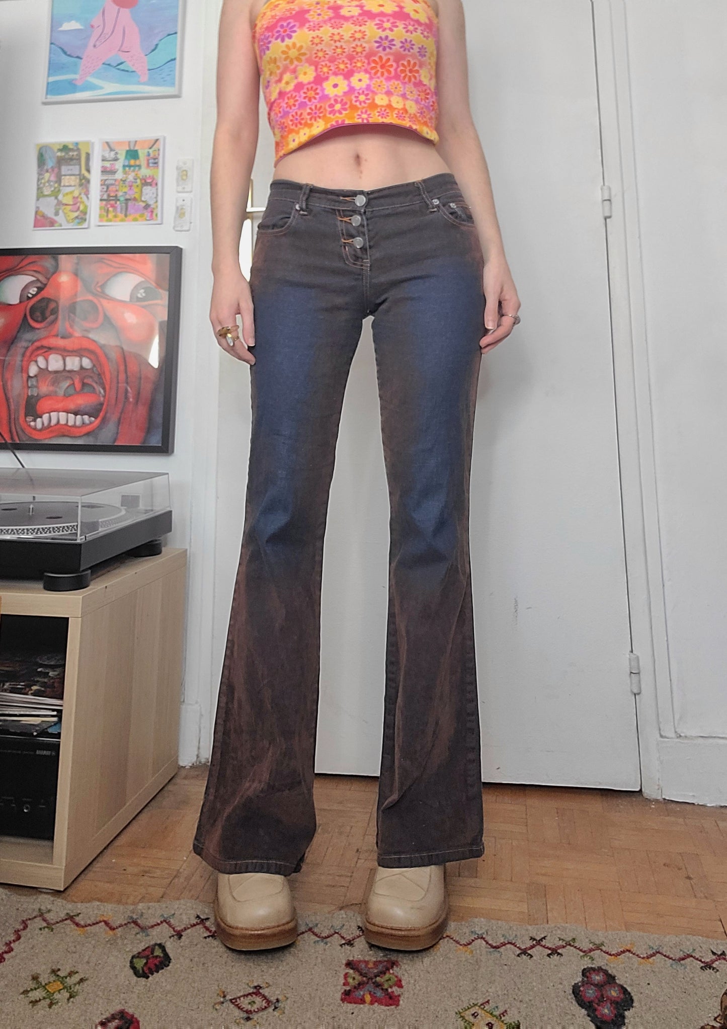 Y2k velvet flared pants