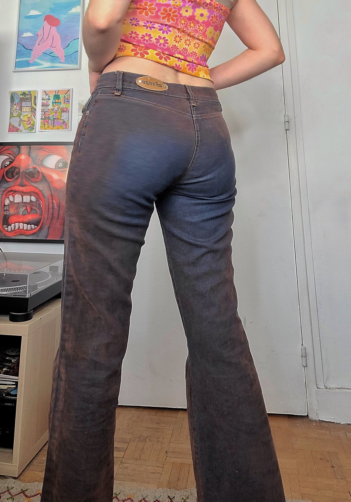 Y2k velvet flared pants