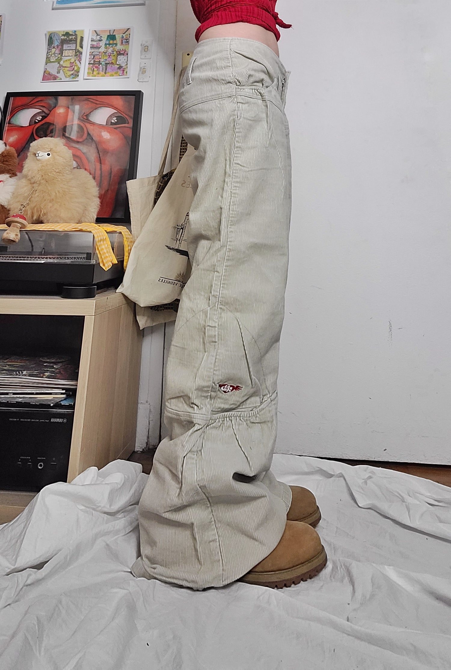 90s corduroy cargo overpants skater grunge