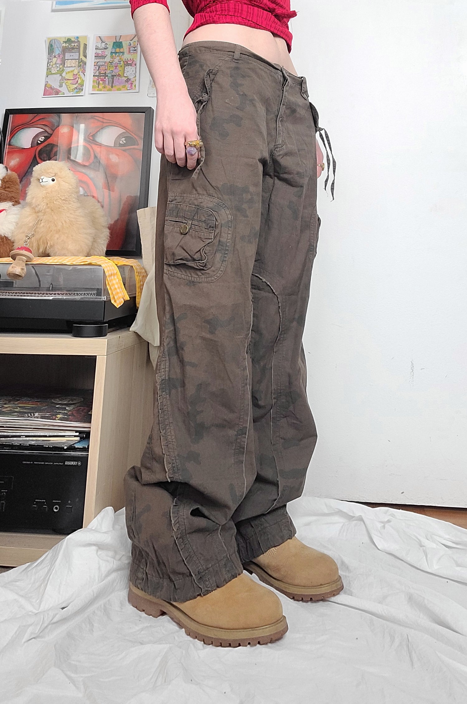 90s cargo grunge skater military over pants