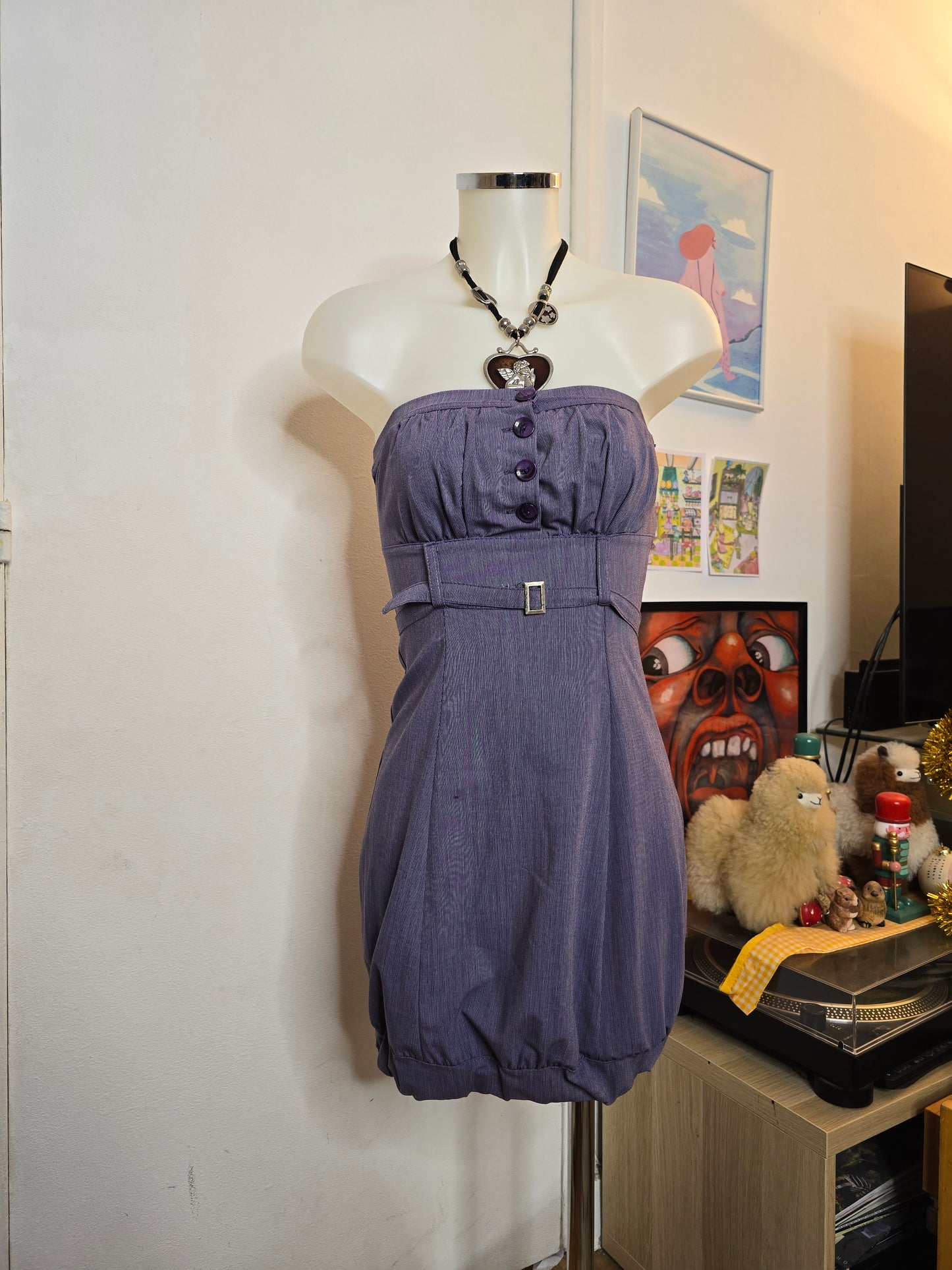 Y2k flirtatious officecore striped set bustier dress + jacket