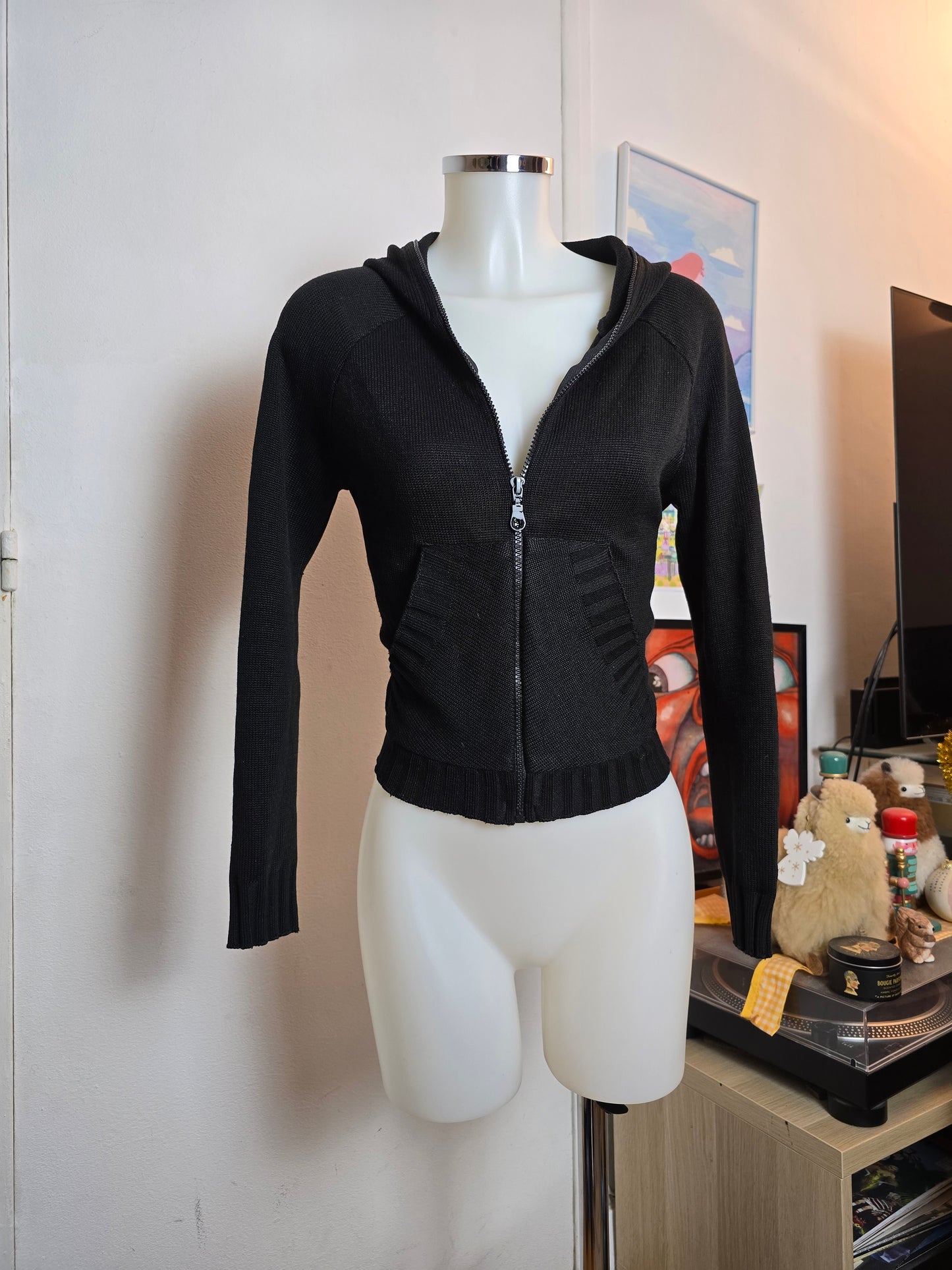 Y2k vintage softgrunge zip sweater