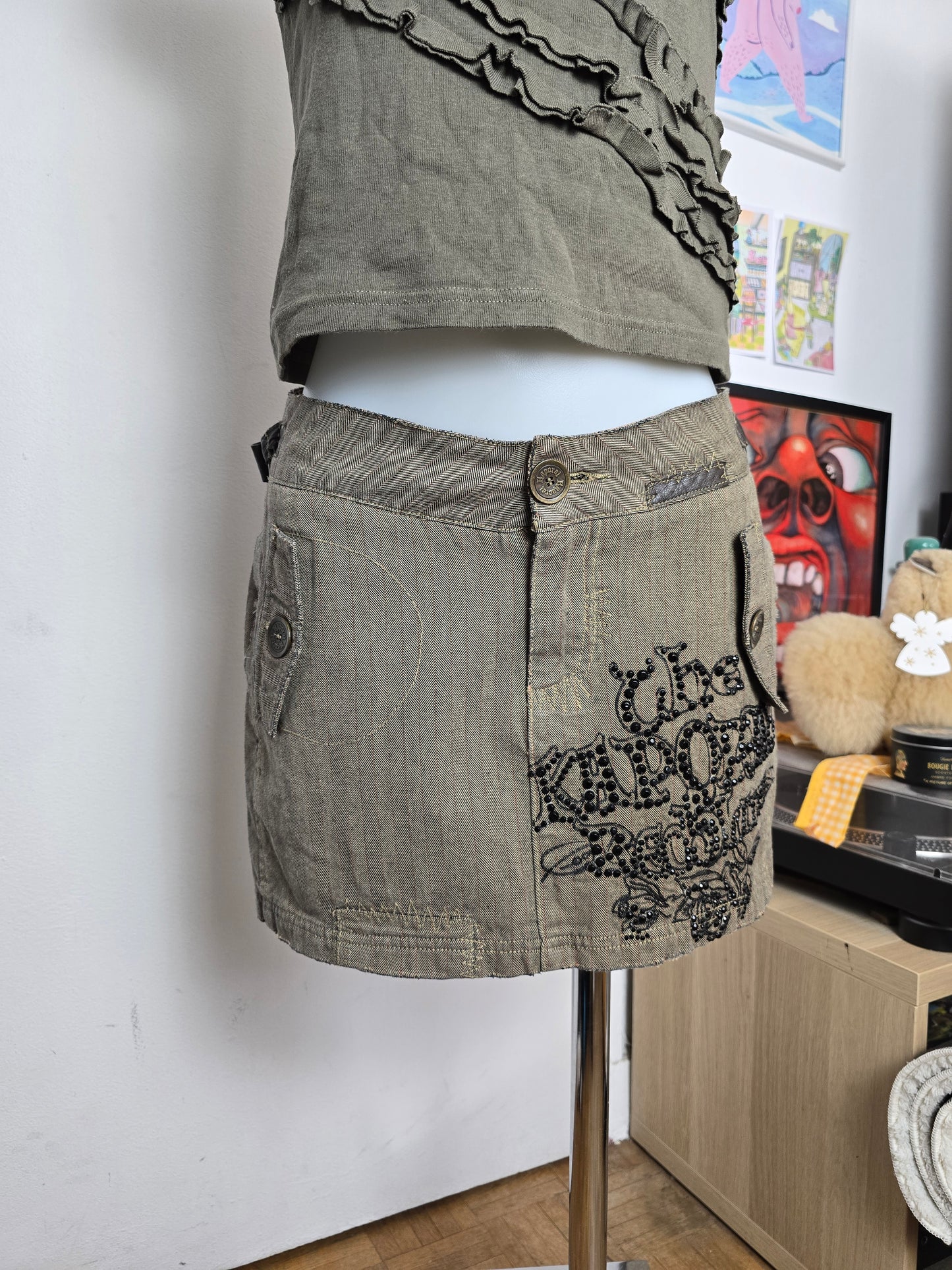 Y2k vintage softgrunge plaid skirt