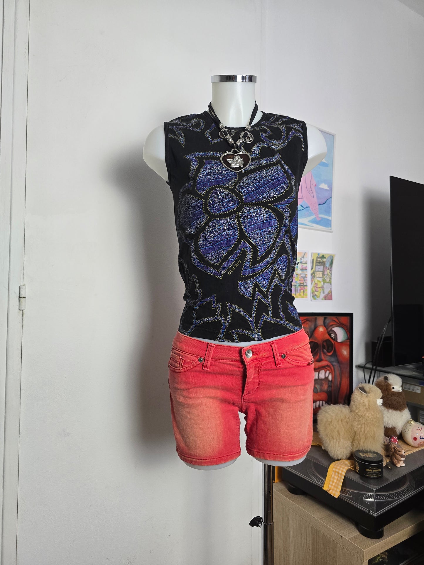 Y2k vintage bohemian printed grunge top