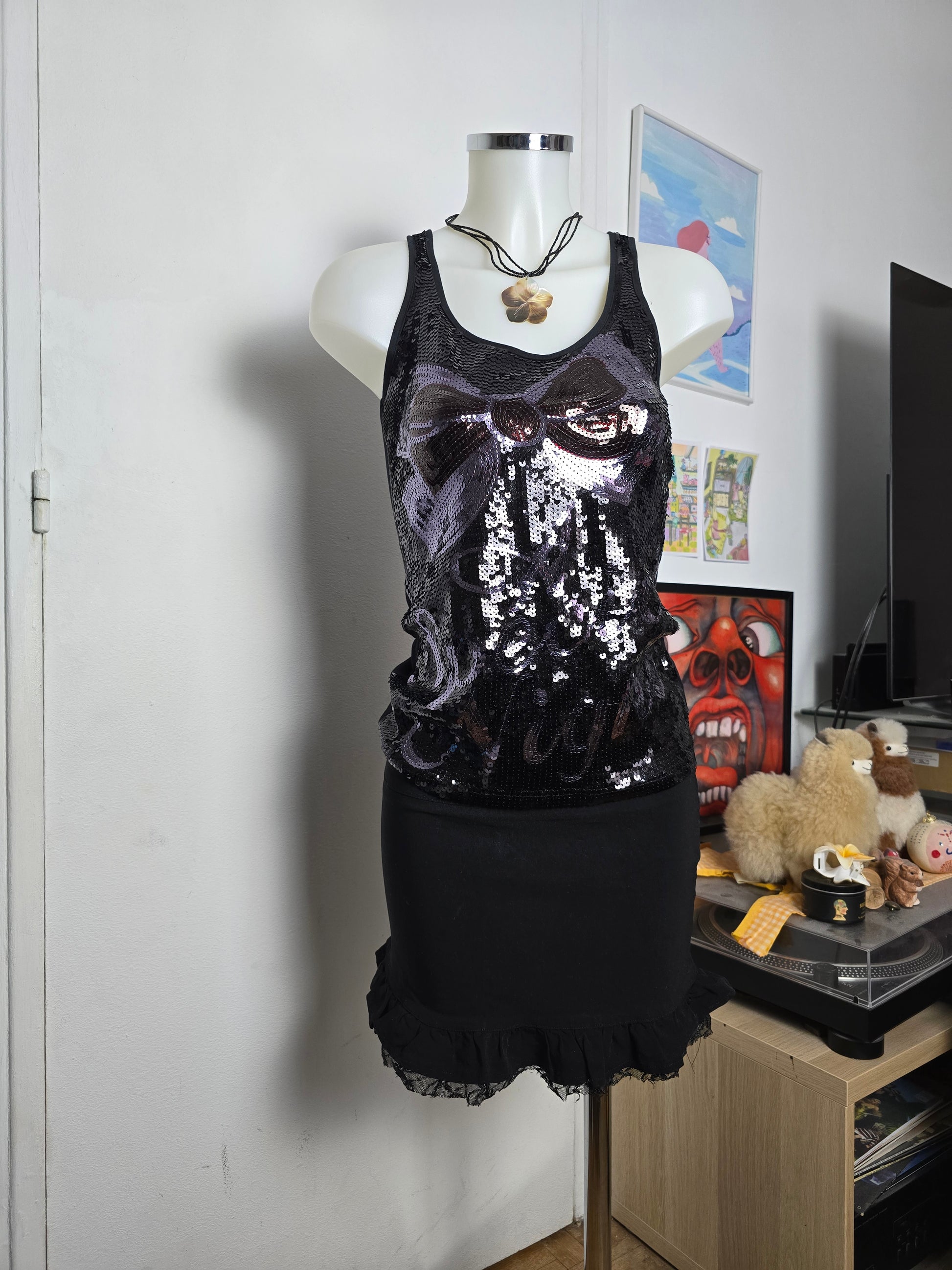 Y2k vintage sequin indiesleaze top - zimfriperie