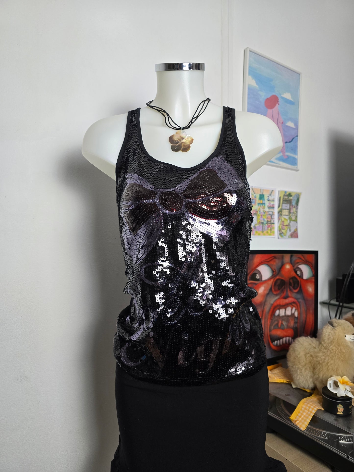 Y2k vintage sequin indiesleaze top - zimfriperie