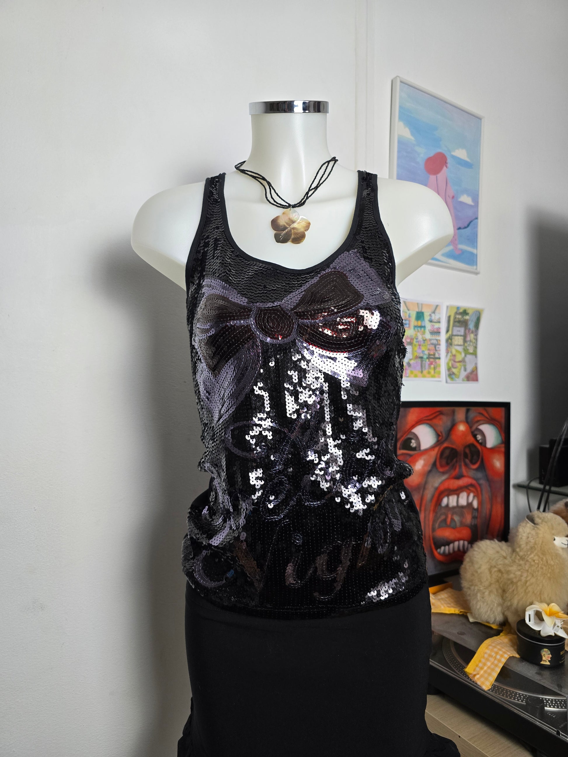 Y2k vintage sequin indiesleaze top - zimfriperie