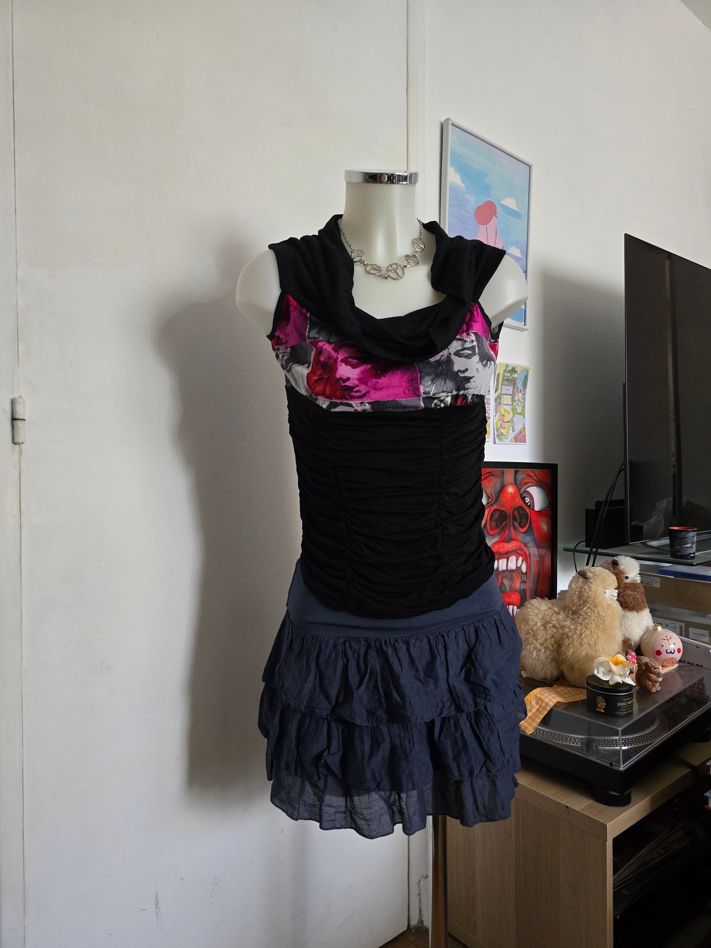 Y2k vintage draped mcbling top