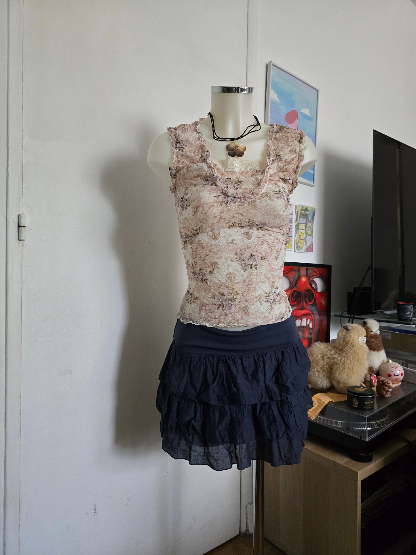 00s vintage coquette japan milkmaid top