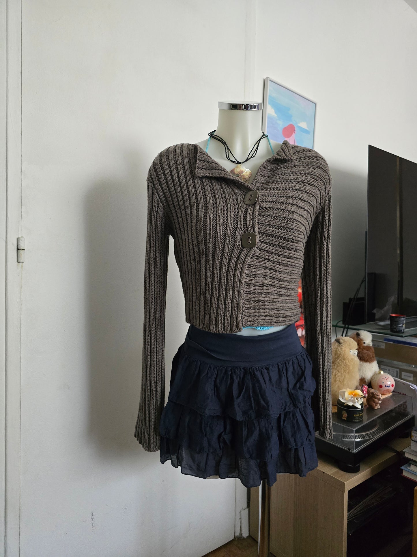 Y2k vintage downtown ribbed sweater