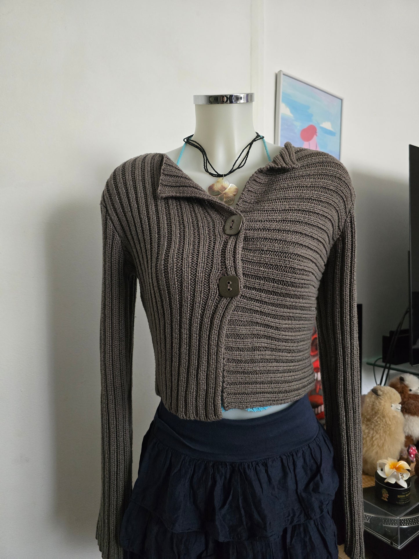Y2k vintage downtown ribbed sweater