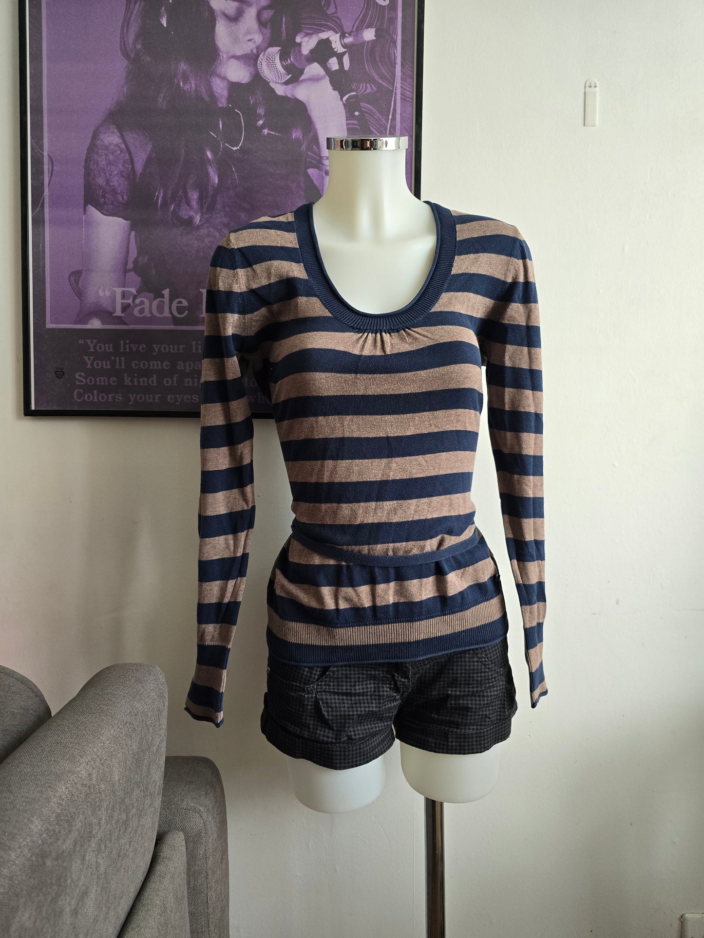 00s vintage striped softgrunge sweater