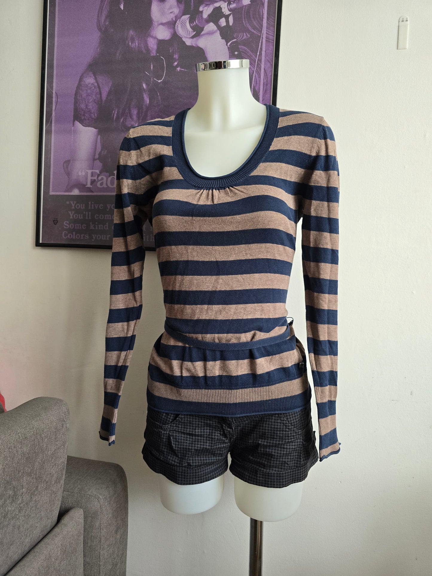 00s vintage striped softgrunge sweater
