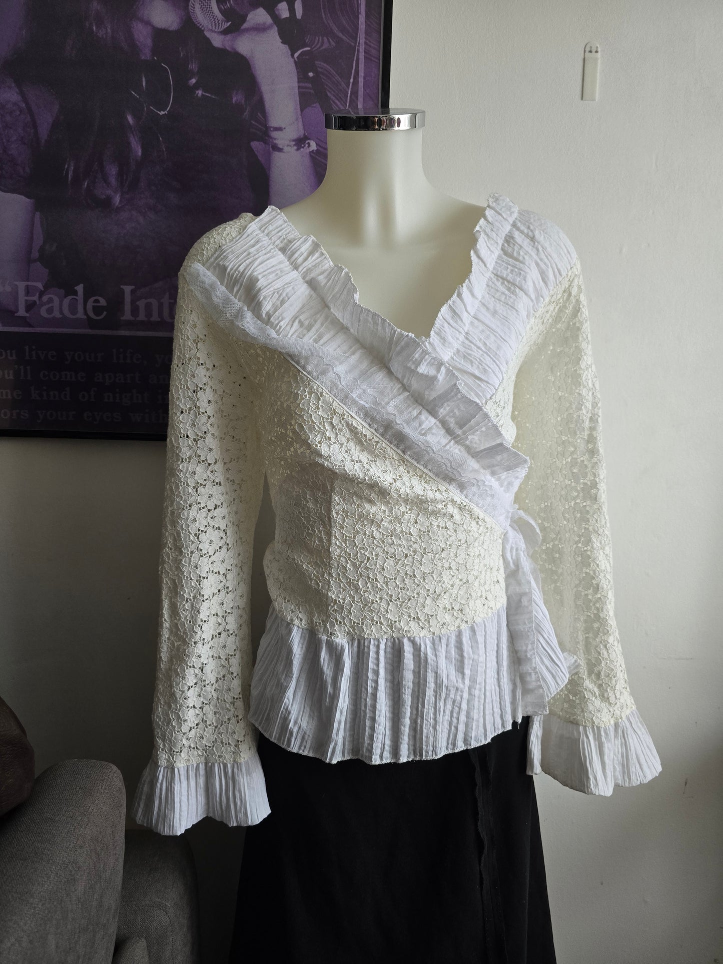 Vintage coquette mori lace cardigan