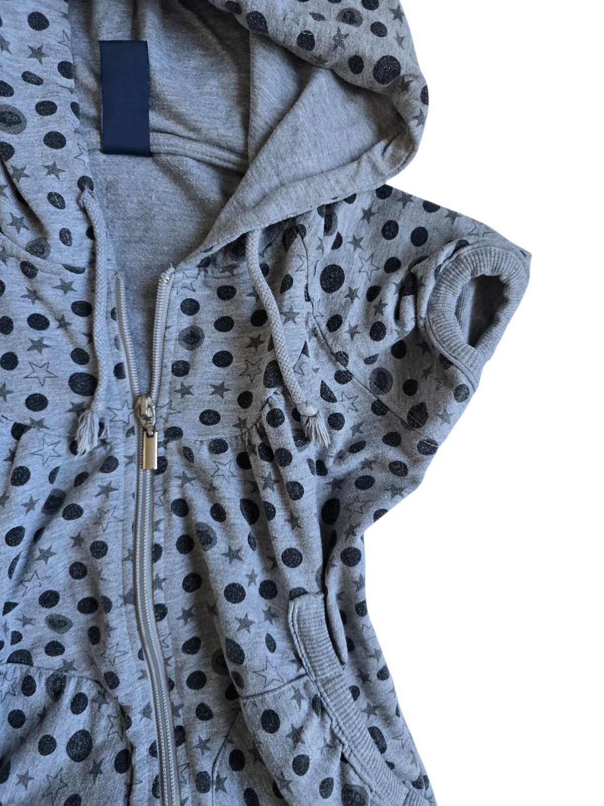 2000s vintage softgrunge short grey zip sweater