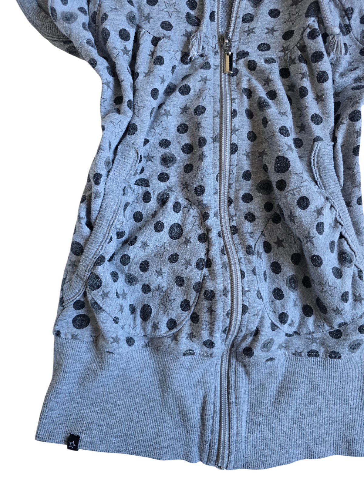 2000s vintage softgrunge short grey zip sweater