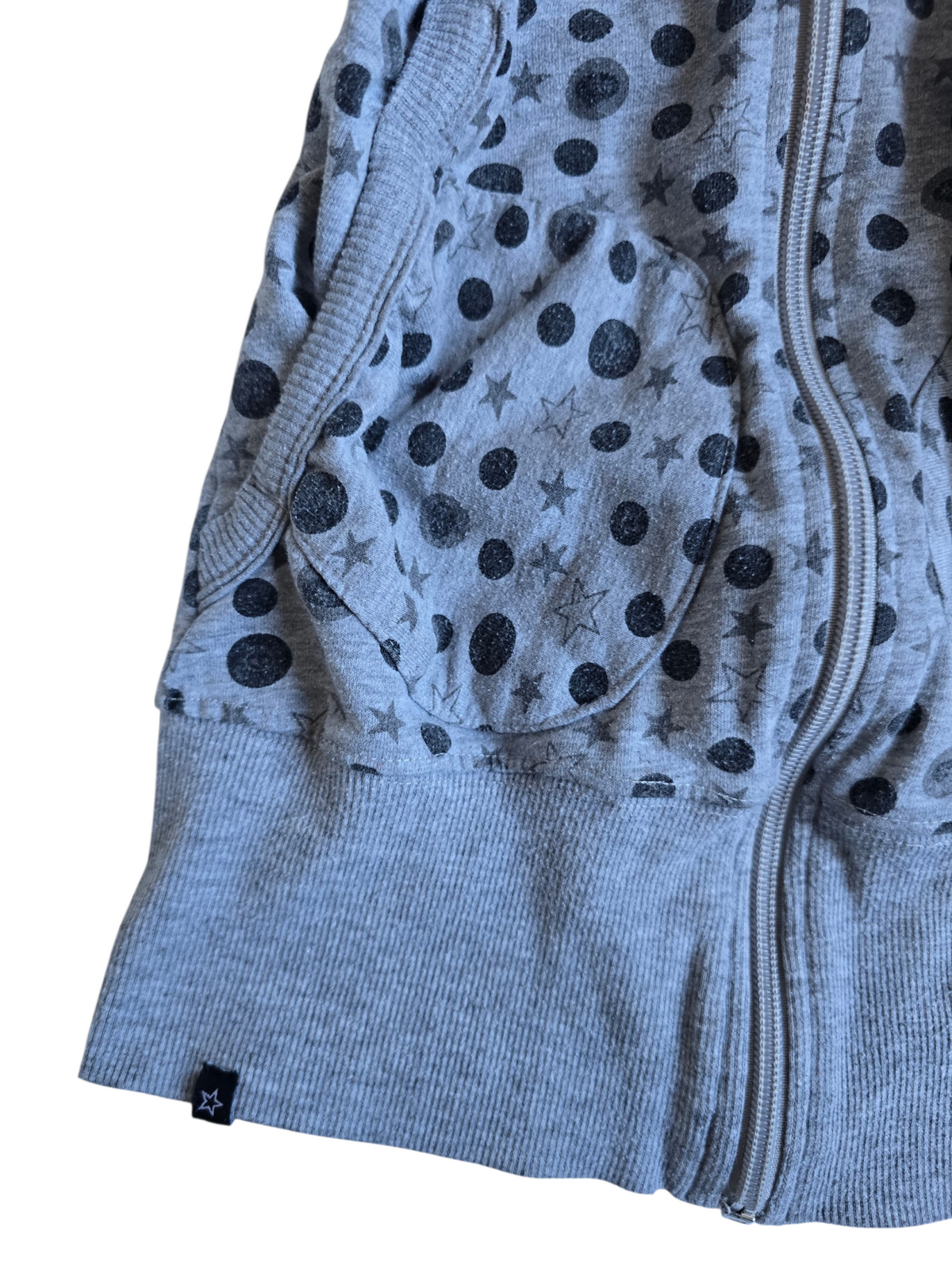2000s vintage softgrunge short grey zip sweater