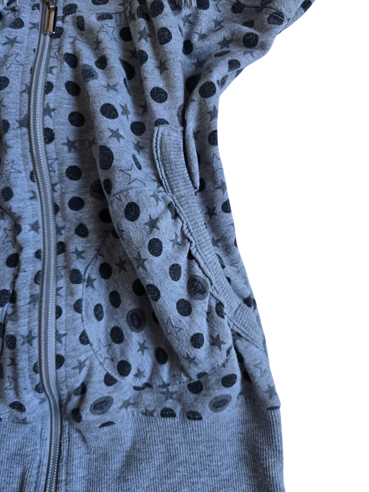2000s vintage softgrunge short grey zip sweater