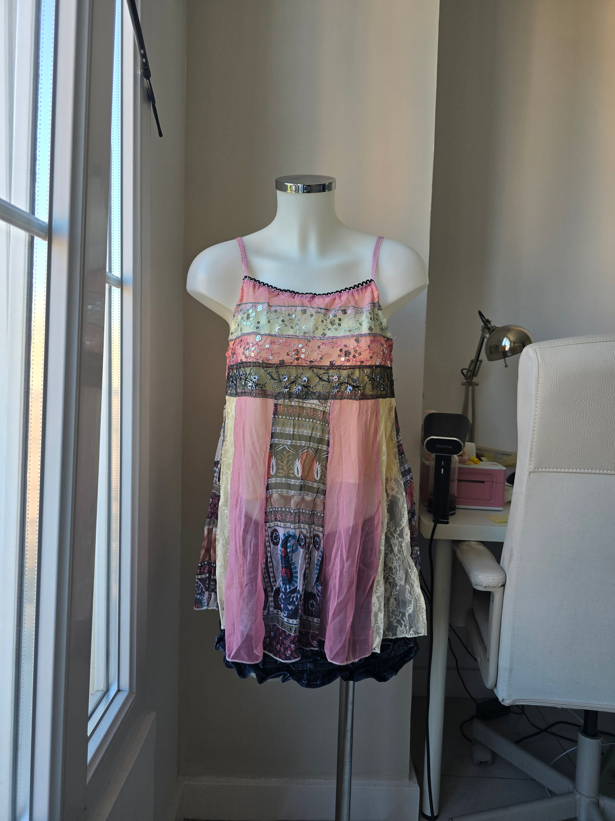 2000s vintage fairy boho sequins top