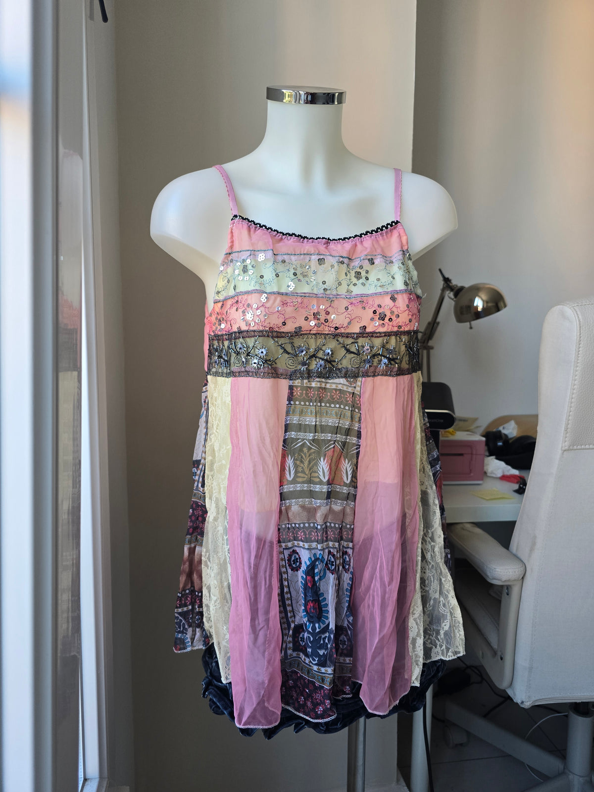 2000s vintage fairy boho sequins top