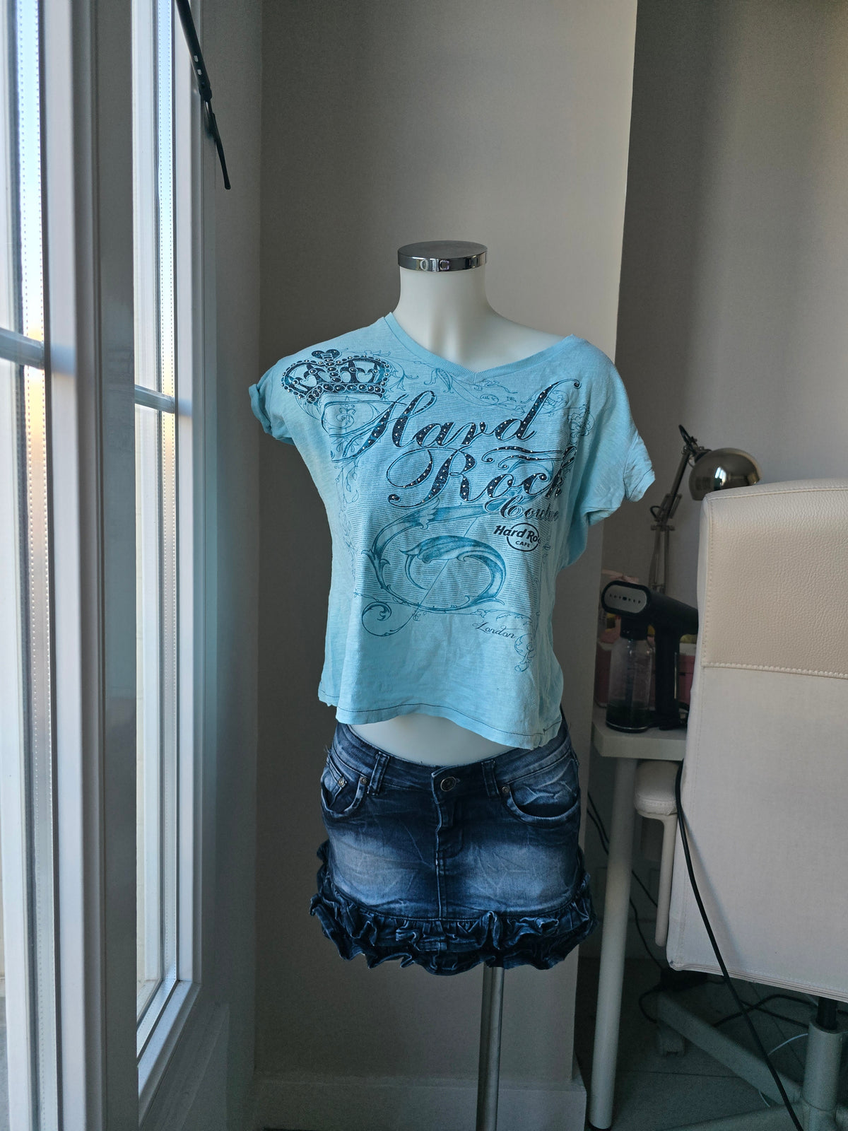 2000s vintage bro hoe rhinestone top