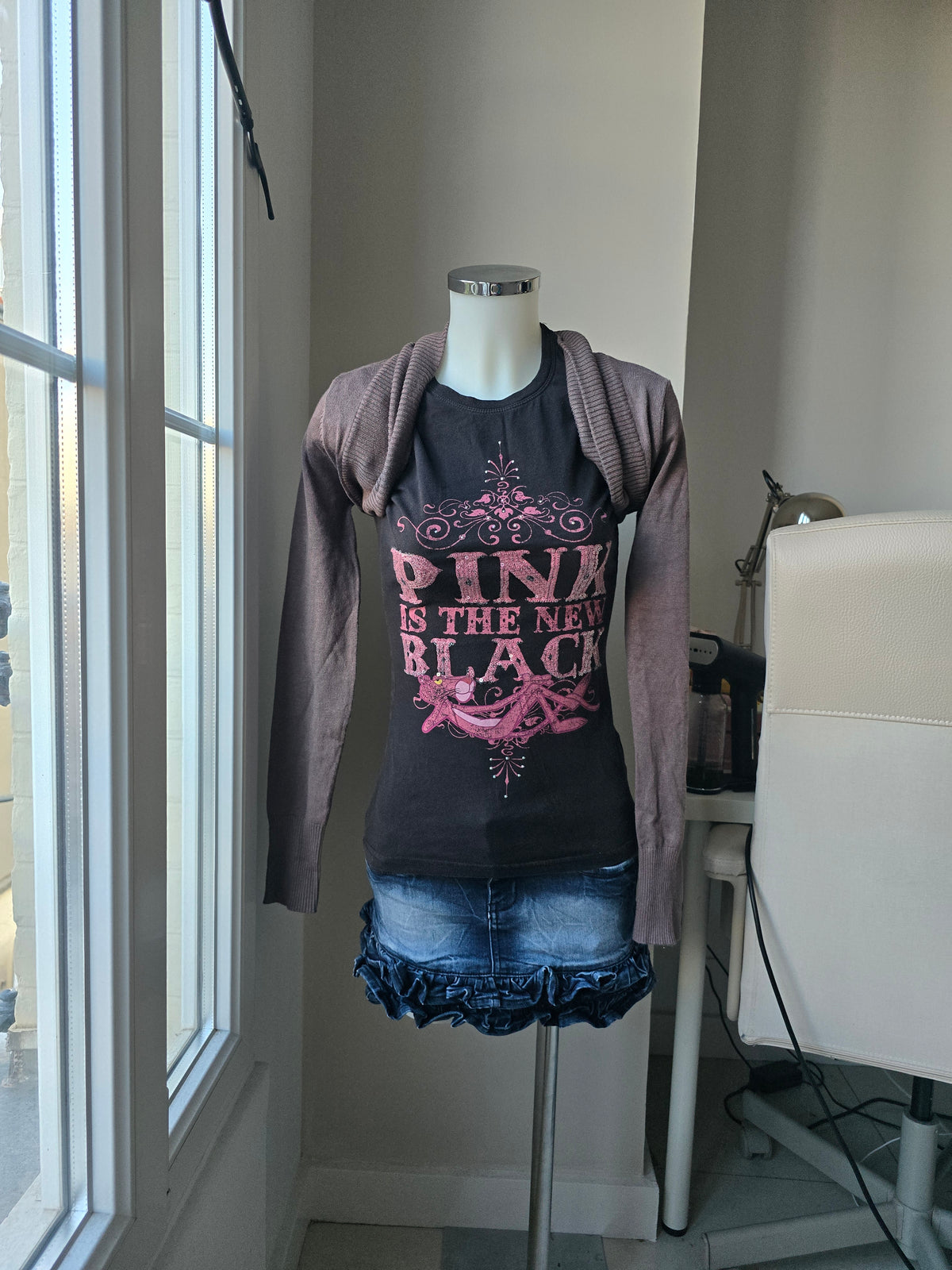 2000s vintage coquette brown bolero
