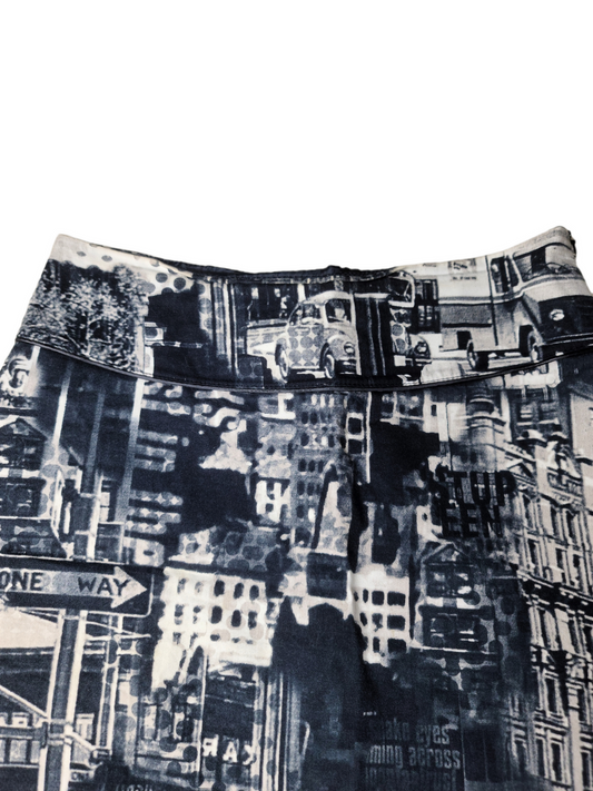 Graphic cybery2k printed skirt