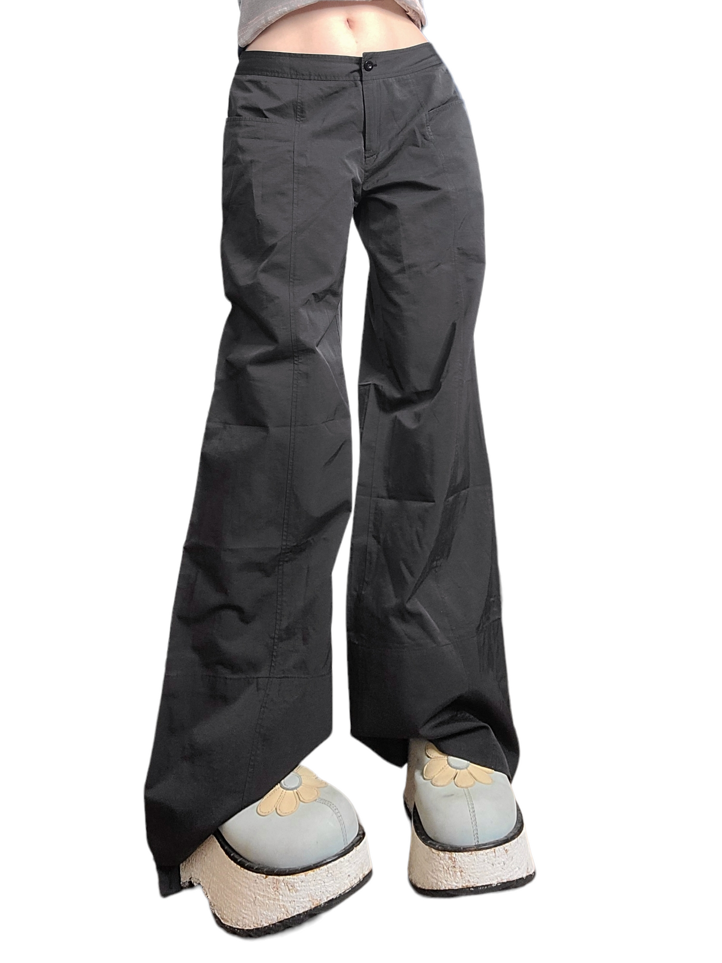 Black parachute pants gorpcore