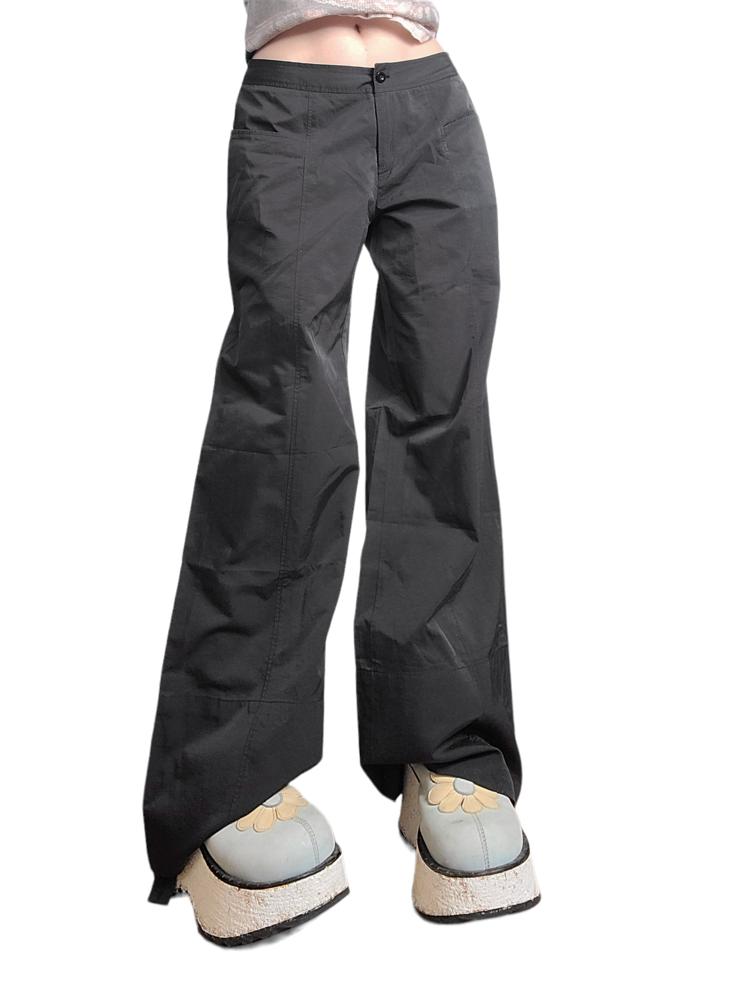 Black parachute pants gorpcore