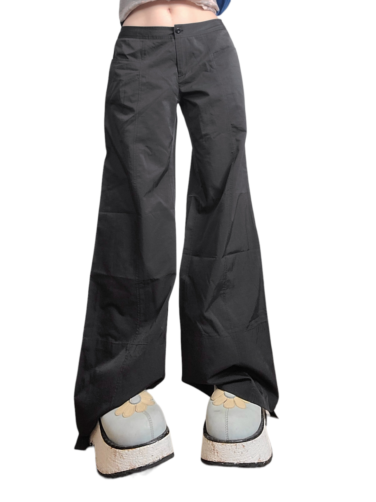 Pantalon parachute noir gorpcore