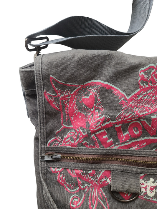 Grunge biker shoulder bag