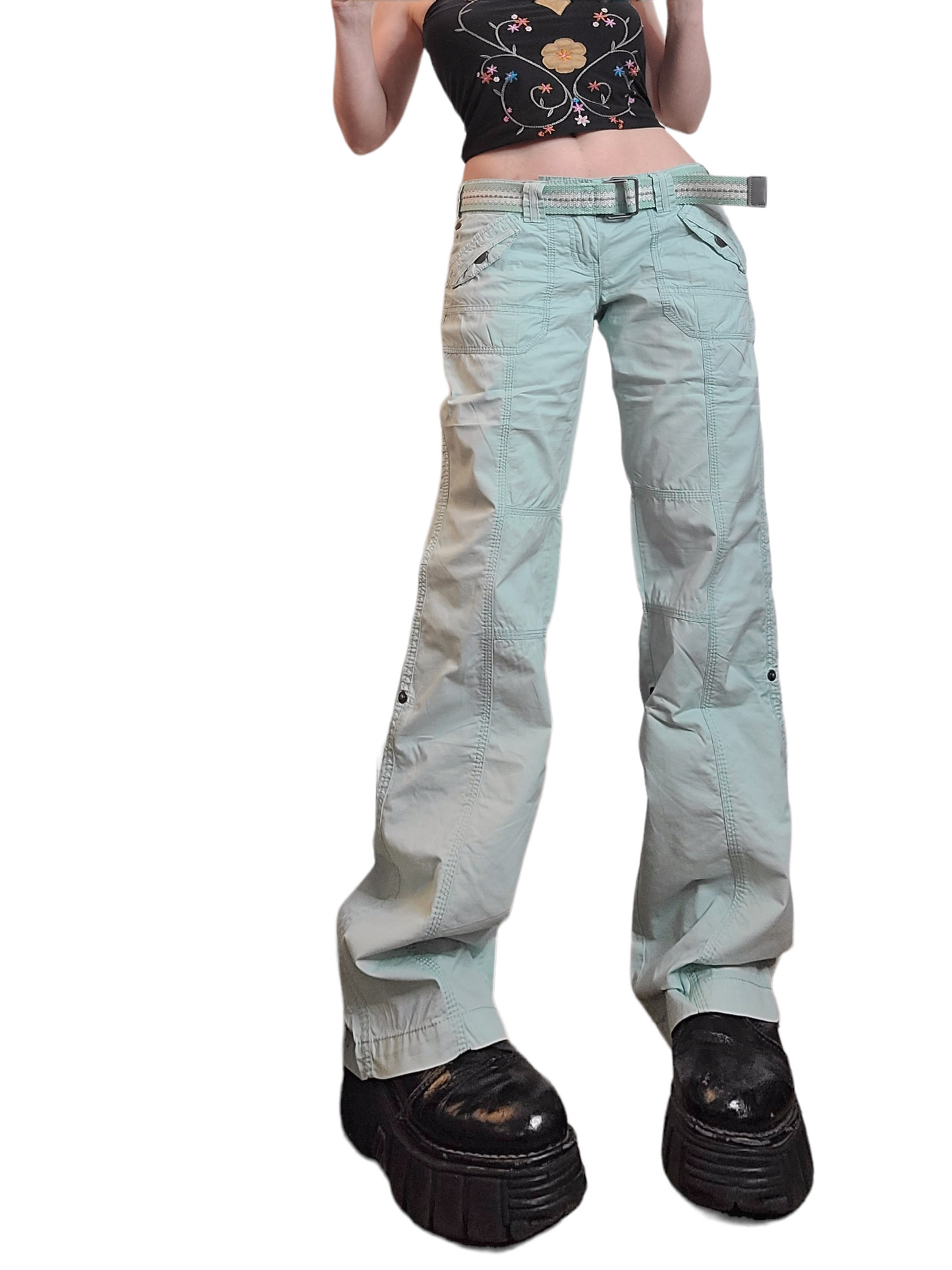 90s blue grunge cargo