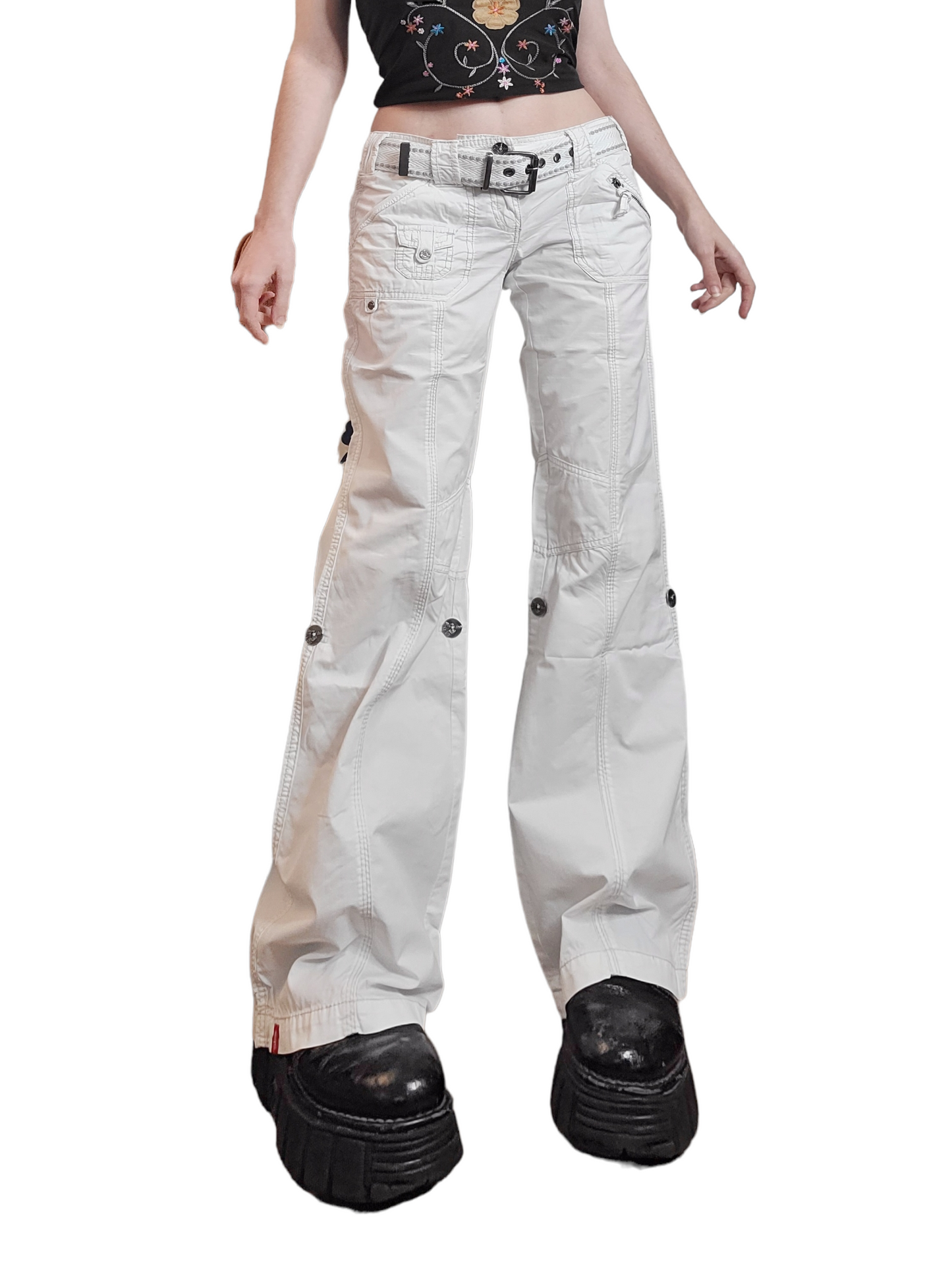 90s grunge white cargo