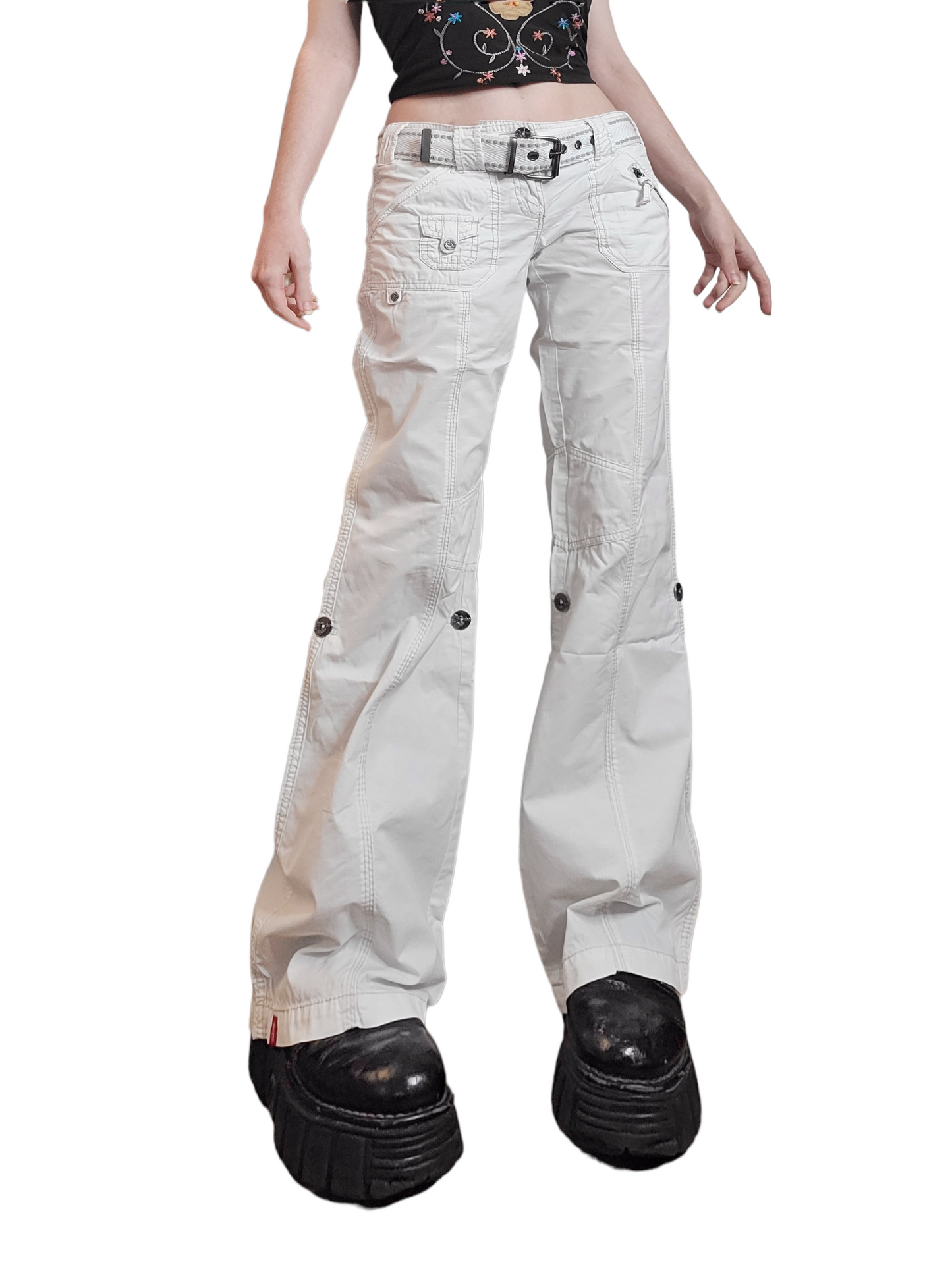 90s grunge white cargo